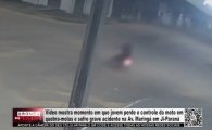 V&iacute;deo mostra momento em que jovem perde o controle da moto em quebra molas e sofre grave acidente &ndash; V&Iacute;DEO   