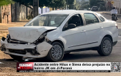 Acidente entre Hilux e Siena deixa preju&iacute;zo no bairro JK em Ji&ndash;Paran&aacute; &ndash; V&iacute;deo