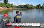 Trag&eacute;dia; Todos os tr&ecirc;s corpos de v&iacute;timas de afogamento localizados no Rio Jamari em Ariquemes &ndash; V&iacute;deo