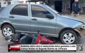 Acidente entre carro e motocicleta deixa gestante e uma crian&ccedil;a feridas no Segundo Distrito de Ji&ndash;Paran&aacute; &ndash; V&iacute;deo