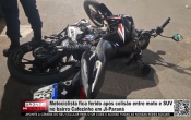 Motociclista fica ferido ap&oacute;s colis&atilde;o entre moto e SUV no bairro Cafezinho em Ji&ndash;Paran&aacute; &ndash; V&iacute;deo