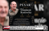 Ariquemes perde uma grande personalidade, morre o professor Ven&acirc;ncio Kottwitz aos 84 anos &ndash; V&iacute;deo