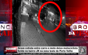 Grave colis&atilde;o entre carro e moto deixa motociclista ferido no bairro JK na zona leste de Porto Velho &ndash; V&iacute;deo