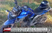 Motociclista fica ferido ap&oacute;s queda de moto em declive de escoamento de &aacute;gua na Av. Jamari Setor 2 em Ariquemes &ndash; V&iacute;deo