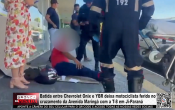 Batida entre Chevrolet Onix e YBR deixa motociclista ferido no cruzamento da Avenida Maring&aacute; com a T&ndash;8 em Ji&ndash;Paran&aacute; &ndash; V&iacute;deo
