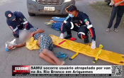 SAMU socorre usu&aacute;rio atropelado por van na Av. Rio Branco em Ariquemes &ndash; V&iacute;deo