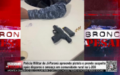 Pol&iacute;cia Militar de Ji&ndash;Paran&aacute; apreende pistola e prende suspeito ap&oacute;s disparos e amea&ccedil;a em comunidade rural na L&ndash;208 &ndash; V&iacute;deo