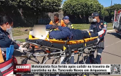 Mototaxista fica ferido ap&oacute;s colidir na traseira de caretinha na Av. Tancredo Neves em Ariquemes &ndash; V&iacute;deo