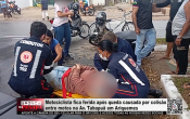 Motociclista fica ferida ap&oacute;s queda causada por colis&atilde;o entre motos na Av. Tabapu&atilde; em Ariquemes &ndash; V&iacute;deo