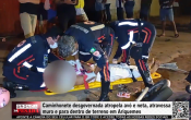 Caminhonete desgovernada atropela av&oacute; e neta, atravessa muro e para dentro de terreno em Ariquemes &ndash; V&iacute;deo