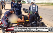 Tr&ecirc;s v&iacute;timas foram socorridas ap&oacute;s colis&atilde;o entre motos na Av. Capit&atilde;o Silvio em Ariquemes &ndash; V&iacute;deo
