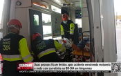 Duas pessoas ficam feridas ap&oacute;s acidente envolvendo motoneta e moto com carretinha na BR&ndash;364 em Ariquemes &ndash; V&iacute;deo