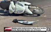 Batida entre motocicletas deixa dois feridos na Av. Marechal Rondon em Ji&ndash;Paran&aacute; &ndash; V&iacute;deo
