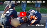 Colis&atilde;o entre carro e moto deixa motociclista ca&iacute;do e desorientado na Av. Jamari em Ariquemes &ndash; LIVE: ESTAMOS NO AR! PROGRAMA BRONCA DA PESADA