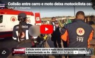 Colis&atilde;o entre carro e moto deixa motociclista ca&iacute;do e desorientado na Av Jamari em Ariquemes &ndash; V&iacute;deo