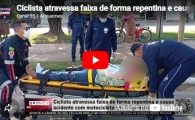 Ciclista atravessa faixa de forma repentina e causa acidente com motocicleta em Ariquemes &ndash; V&iacute;deo