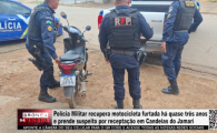 Pol&iacute;cia Militar recupera motocicleta furtada h&aacute; quase tr&ecirc;s anos e prende suspeito por recepta&ccedil;&atilde;o &ndash; V&Iacute;DEO     