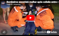 Bombeiros socorrem mulher ap&oacute;s colis&atilde;o entre motocicletas em Ariquemes &ndash; LIVE: ESTAMOS NO AR! PROGRAMA BRONCA DA PESADA  