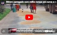  Bitrem carregado com milho rompe em curva e mobiliza equipes para libera&ccedil;&atilde;o da Estrada da Penal &ndash; V&Iacute;DEO