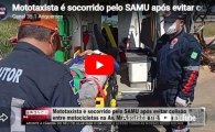 Mototaxista &eacute; socorrido pelo SAMU ap&oacute;s evitar colis&atilde;o entre motocicletas na Av.  Machadinho em Ariquemes  &ndash; V&Iacute;DEO 