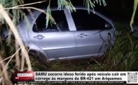 SAMU socorre idoso ferido ap&oacute;s ve&iacute;culo cair em c&oacute;rrego &agrave;s margens da BR&ndash;421 em Ariquemes &ndash; V&Iacute;DEO