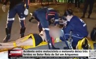 Acidente entre motocicleta e motoneta deixa tr&ecirc;s feridos no Setor Rota do Sol em Ariquemes &ndash; V&Iacute;DEO
