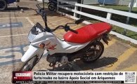 Pol&iacute;cia Militar recupera motoneta com restri&ccedil;&atilde;o de furto roubo no bairro Apoio Social Ariquemes &ndash; V&Iacute;DEO