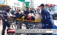 SAMU socorre motociclista ap&oacute;s colidir com ve&iacute;culo na faixa de pedestres da Av.  Tancredo Neves em Ariquemes &ndash; V&Iacute;DEO