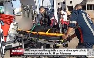 SAMU socorre mulher gr&aacute;vida e outra v&iacute;tima ap&oacute;s colis&atilde;o entre motocicletas na Av. JK em Ariquemes &ndash; V&Iacute;DEO