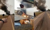 PRF confirma tr&ecirc;s mortes em acidente com caminh&otilde;es em chamas na BR&ndash;364 em Rond&ocirc;nia