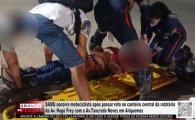 SAMU socorre motociclista ap&oacute;s colidir em rotat&oacute;ria da Av. Hugo Frey com Tancredo Neves &ndash; V&Iacute;DEO