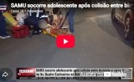 SAMU socorre adolescente ap&oacute;s colis&atilde;o entre bicicleta e carro na Av. Quatro Cachoeiras em Ariquemes &ndash; LIVE: ESTAMOS NO AR! PROGRAMA BRONCA DA PESADA