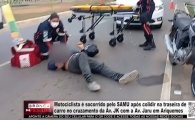 Motociclista &eacute; socorrido pelo SAMU ap&oacute;s colidir na traseira de carro no cruzamento da Av. JK com a Av. Jaru em Ariquemes &ndash; V&Iacute;DEO