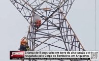 Crian&ccedil;a de 5 anos sobe em torre de alta tens&atilde;o e &eacute; resgatada pelo Corpo de Bombeiros em Ariquemes &ndash; V&Iacute;DEO