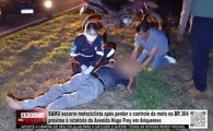 SAMU socorre motociclista ap&oacute;s perder controle da moto na BR&ndash;364 pr&oacute;ximo &agrave; rotat&oacute;ria da Av. Hugo Frey &ndash; V&Iacute;DEO