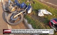 Colis&atilde;o entre duas motos deixa crian&ccedil;a de 2 anos em estado grave e outras tr&ecirc;s pessoas feridas no Setor 02 em Ariquemes &ndash; V&Iacute;DEO