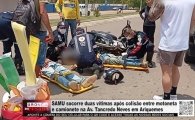 SAMU socorre duas v&iacute;timas ap&oacute;s colis&atilde;o entre motoneta e camionete na Av. Tancredo Neves em Ariquemes &ndash; V&Iacute;DEO