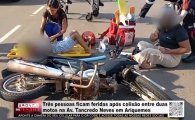 Tr&ecirc;s pessoas ficam feridas ap&oacute;s colis&atilde;o entre duas motos na Av. Tancredo Neves em Ariquemes &ndash; V&Iacute;DEO