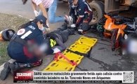 SAMU socorre motociclista gravemente ferido ap&oacute;s colis&atilde;o com caminh&atilde;o boiadeiro na Av.Tancredo Neves em Ariquemes &ndash; V&Iacute;DEO