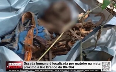 Ossada humana &eacute; localizada por catador de castanhas na mata pr&oacute;ximo ao Rio Branco da BR&ndash;364 &ndash; V&Iacute;DEO
