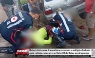 Motociclista sofre traumatismo craniano e m&uacute;ltiplas fraturas ap&oacute;s colis&atilde;o com carro no Setor 09 &ndash; V&Iacute;DEO