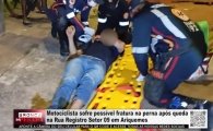 Motociclista sofre poss&iacute;vel fratura na perna ap&oacute;s queda na Rua Registro Setor 09 em Ariquemes &ndash; V&Iacute;DEO