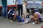 ARIQUEMES: Motociclista fica ferido ao colidir com a traseira de uma Hillux na Avenida Jamari