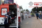 ARIQUEMES: Mototaxista fica gravemente ferido após colisão na Avenida Tancredo Neves