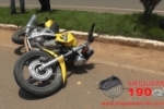 ARIQUEMES: Motociclista colide com traseira de carro na Avenida Canaã