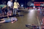 ARIQUEMES: Ciclista fica inconsciente após colisão com motocicleta na Av. Tancredo Neves