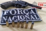 ARIQUEMES: Força Nacional localiza arma de fogo com passageiro de veículo na RO–257