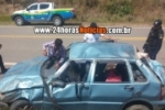 Monte Negro: Ultrapassagem resulta em capotamento na BR 421