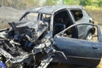 CACOAL: Carro pega fogo após colidir em carreta na BR–364