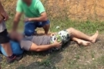 ARIQUEMES: Jovem cai de caminhonete e vai para o Hospital com suspeita de fratura na perna